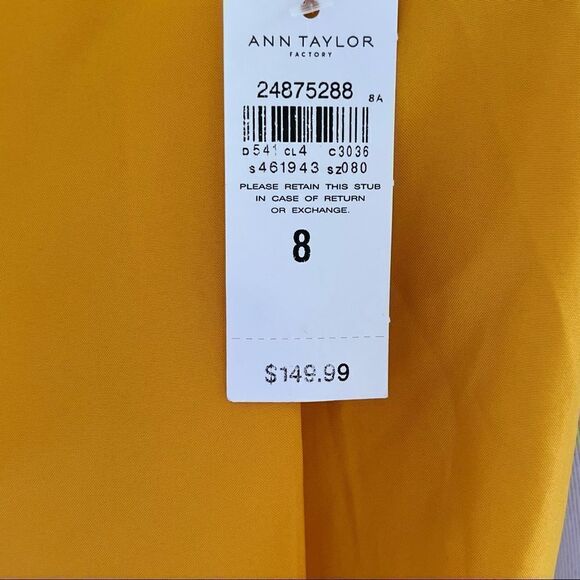 Ann Taylor Factory goldenrod yellow lace crochet open blazer jacket 8 NWT - Picture 8 of 8